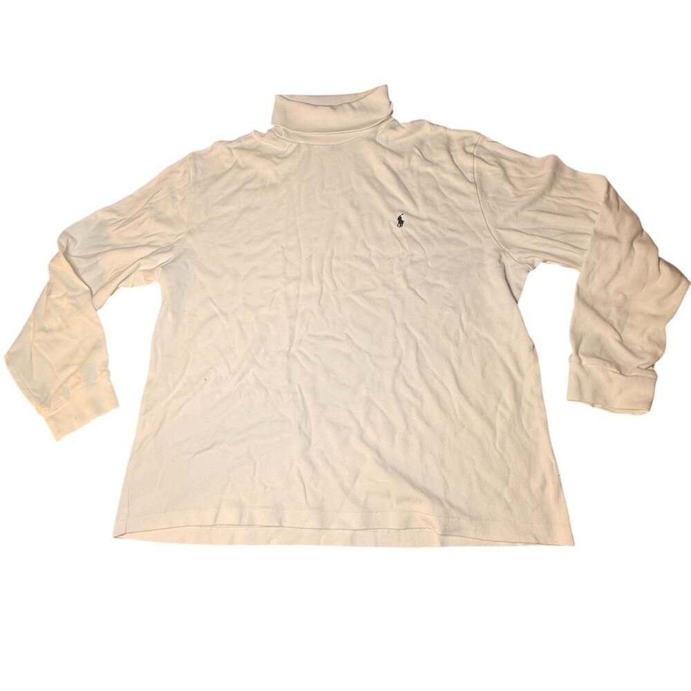 Polo Ralph Lauren Turtleneck Size XL White Long Sleeve Sweater with Pony Logo